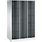 Armoire à casiers combinés Resisto de C+P, 3 compartiments, 12 casiers, L 1148 x P 640 x H 1950 mm, gris clair/gris anthracite