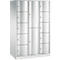 Armoire à casiers combinés Resisto de C+P, 3 compartiments, 12 casiers, L 1148 x P 640 x H 1950 mm, gris clair