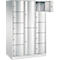 Armoire à casiers combinés Resisto de C+P, 3 compartiments, 12 casiers, L 1148 x P 640 x H 1950 mm, gris clair