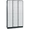 Armoire à casiers combinés Resisto de C+P, 3 compartiments, 8 casiers, L 1148 x P 540 x H 1950 mm, gris anthracite/gris clair