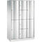 Armoire à casiers combinés Resisto de C+P, 3 compartiments, 8 casiers, L 1148 x P 540 x H 1950 mm, gris clair