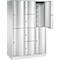 Armoire à casiers combinés Resisto de C+P, 3 compartiments, 8 casiers, L 1148 x P 540 x H 1950 mm, gris clair
