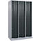 Armoire à casiers combinés Resisto de C+P, 3 compartiments, 8 casiers, L 1148 x P 640 x H 1950 mm, alu blanc/gris anthracite