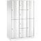 Armoire à casiers combinés Resisto de C+P, 3 compartiments, 8 casiers, L 1148 x P 640 x H 1950 mm, blanc trafic