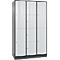 Armoire à casiers combinés Resisto de C+P, 3 compartiments, 8 casiers, L 1148 x P 640 x H 1950 mm, gris anthracite/gris clair