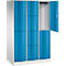 Armoire à casiers combinés Resisto de C+P, 3 compartiments, 8 casiers, L 1148 x P 640 x H 1950 mm, gris clair/bleu clair