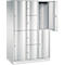 Armoire à casiers combinés Resisto de C+P, 3 compartiments, 8 casiers, L 1148 x P 640 x H 1950 mm, gris clair