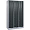 Armoire à casiers combinés Resisto de C+P, 3 compartiments, 9 casiers, L 1148 x P 540 x H 1950 mm, alu blanc/gris anthracite