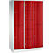 Armoire à casiers combinés Resisto de C+P, 3 compartiments, 9 casiers, L 1148 x P 540 x H 1950 mm, gris clair/bleu gentiane