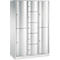 Armoire à casiers combinés Resisto de C+P, 3 compartiments, 9 casiers, L 1148 x P 540 x H 1950 mm, gris clair/vert clown