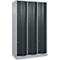 Armoire à casiers combinés Resisto de C+P, 3 compartiments, 9 casiers, L 1148 x P 640 x H 1950 mm, alu blanc/gris anthracite