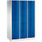 Armoire à casiers combinés Resisto de C+P, 3 compartiments, 9 casiers, L 1148 x P 640 x H 1950 mm, gris clair/bleu gentiane