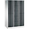 Armoire à casiers combinés Resisto de C+P, 3 compartiments, 9 casiers, L 1148 x P 640 x H 1950 mm, gris clair/gris anthracite