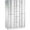 Armoire à casiers combinés Resisto de C+P, 3 compartiments, 9 casiers, L 1148 x P 640 x H 1950 mm, gris clair