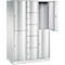 Armoire à casiers combinés Resisto de C+P, 3 compartiments, 9 casiers, L 1148 x P 640 x H 1950 mm, gris clair