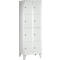 Armoire à casiers pour objets de valeur 300 mm, 2 compartiments, 8 casiers, serrure à cylindre de sécurité, pied, gris clair