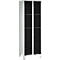 Armoire à casiers pour objets de valeur 300 mm, 2 compartiments, 8 casiers, serrure à cylindre de sécurité, pied, noir ébène