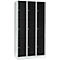 Armoire à casiers pour objets de valeur 300 mm, 3 compartiments, 9 casiers, serrure à cylindre de sécurité, sur socle, noir ébène