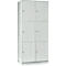 Armoire à casiers pour objets de valeur 400 mm, 2 compartiments, 6 casiers, serrure à cylindre de sécurité, sur socle, gris clair