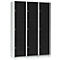 Armoire à casiers pour objets de valeur 400 mm, 3 compartiments, 9 casiers, serrure à cylindre de sécurité, sur socle, noir ébène
