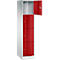 Armoire à casiers Resisto de C+P, 1 compartiment, 4 casiers, L 396 x P 540 x H 1950 mm, gris clair/bleu gentiane