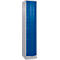 Armoire à casiers Resisto de C+P, 1 compartiment, 5 casiers, L 396 x P 540 x H 1950 mm, alu blanc/bleu gentiane