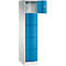 Armoire à casiers Resisto de C+P, 1 compartiment, 5 casiers, L 396 x P 540 x H 1950 mm, gris clair/rouge rubis