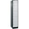 Armoire à casiers Resisto de C+P, 1 compartiment, 5 casiers, L 396 x P 640 x H 1950 mm, gris anthracite/gris clair