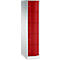 Armoire à casiers Resisto de C+P, 1 compartiment, 5 casiers, L 396 x P 640 x H 1950 mm, gris clair/bleu gentiane
