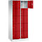 Armoire à casiers Resisto de C+P, 2 compartiments, 10 casiers, L 772 x P 540 x H 1950 mm, gris clair/bleu gentiane