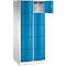 Armoire à casiers Resisto de C+P, 2 compartiments, 10 casiers, L 772 x P 640 x H 1950 mm, gris clair/bleu clair