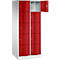 Armoire à casiers Resisto de C+P, 2 compartiments, 10 casiers, L 772 x P 640 x H 1950 mm, gris clair/bleu gentiane