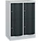 Armoire à casiers Resisto de C+P, 2 compartiments, 4 casiers, L 772 x P 540 x H 1077 mm, gris clair/gris anthracite