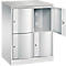 Armoire à casiers Resisto de C+P, 2 compartiments, 4 casiers, L 772 x P 540 x H 1077 mm, gris clair
