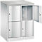 Armoire à casiers Resisto de C+P, 2 compartiments, 4 casiers, L 772 x P 640 x H 1077 mm, gris clair