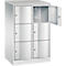 Armoire à casiers Resisto de C+P, 2 compartiments, 6 casiers, L 772 x P 540 x H 1255 mm, gris clair/bleu clair