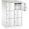 Armoire à casiers Resisto de C+P, 2 compartiments, 6 casiers, L 772 x P 640 x H 1255 mm, blanc trafic