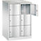 Armoire à casiers Resisto de C+P, 2 compartiments, 6 casiers, L 772 x P 640 x H 1255 mm, gris clair