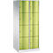 Armoire à casiers Resisto de C+P, 2 compartiments, 8 casiers, L 772 x P 640 x H 1950 mm, gris clair/bleu clair