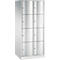 Armoire à casiers Resisto de C+P, 2 compartiments, 8 casiers, L 772 x P 640 x H 1950 mm, gris clair/rouge rubis