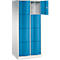 Armoire à casiers Resisto de C+P, 2 compartiments, 8 casiers, L 772 x P 640 x H 1950 mm, gris clair/vert clown