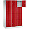Armoire à casiers Resisto de C+P, 3 compartiments, 12 casiers, L 1148 x P 540 x H 1950 mm, gris clair/bleu clair