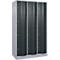 Armoire à casiers Resisto de C+P, 3 compartiments, 12 casiers, L 1148 x P 640 x H 1950 mm, alu blanc/gris anthracite