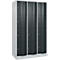 Armoire à casiers Resisto de C+P, 3 compartiments, 12 casiers, L 1148 x P 640 x H 1950 mm, gris clair/gris anthracite