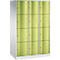 Armoire à casiers Resisto de C+P, 3 compartiments, 12 casiers, L 1148 x P 640 x H 1950 mm, gris clair