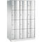 Armoire à casiers Resisto de C+P, 3 compartiments, 12 casiers, L 1148 x P 640 x H 1950 mm, gris clair/rouge rubis
