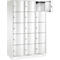 Armoire à casiers Resisto de C+P, 3 compartiments, 15 casiers, L 1148 x P 540 x H 1950 mm, blanc trafic