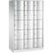 Armoire à casiers Resisto de C+P, 3 compartiments, 15 casiers, L 1148 x P 540 x H 1950 mm, gris clair/vert clown