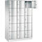 Armoire à casiers Resisto de C+P, 3 compartiments, 15 casiers, L 1148 x P 540 x H 1950 mm, gris clair/vert clown