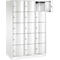 Armoire à casiers Resisto de C+P, 3 compartiments, 15 casiers, L 1148 x P 640 x H 1950 mm, blanc trafic
